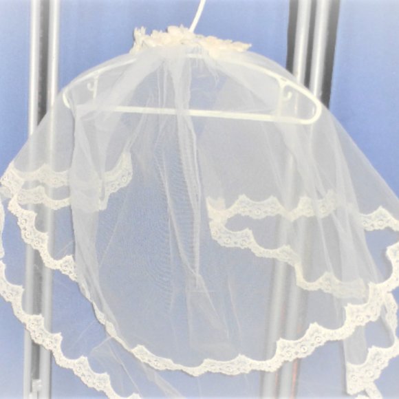 Vintage COMMUNION DRESS Vintage Vail SILK Dress Girls Wedding Dress Bridesmaid - Picture 9 of 15